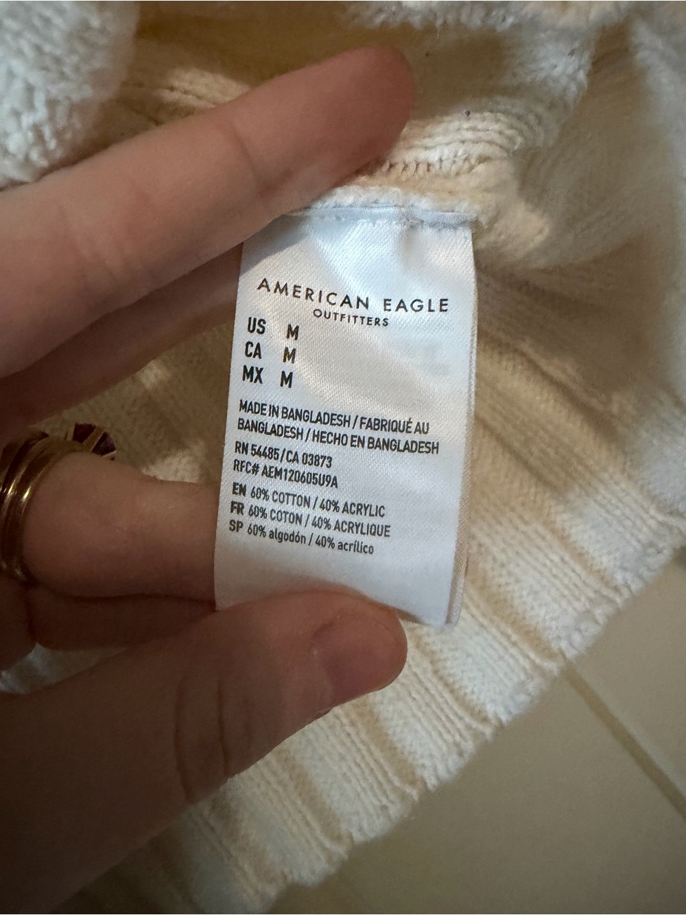 American Eagle Cropped Ribbed Button Up Cardigan - Picture 4 of 5